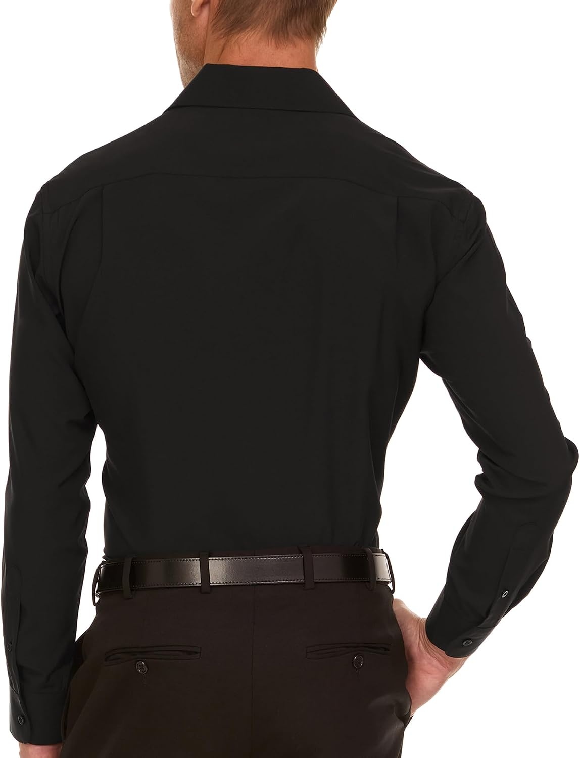 image:imageNautica Regular Fit Long Sleeve Button Down Dress Shirts for Men Wrinkle Free Long Sleeve Shirt Mens Formal 4Way StretchBlack