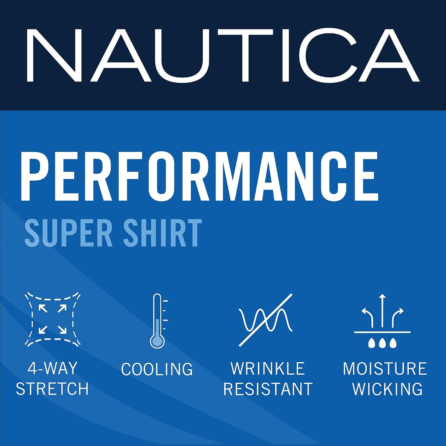 image:imageNautica Regular Fit Long Sleeve Button Down Dress Shirts for Men Wrinkle Free Long Sleeve Shirt Mens Formal 4Way StretchBlack