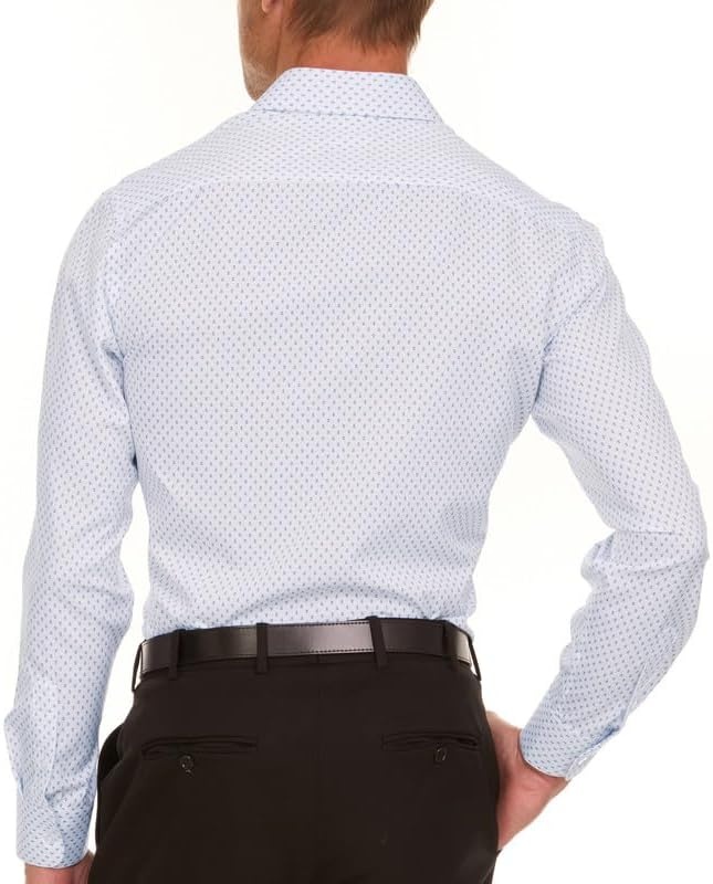 image:imageNautica Regular Fit Long Sleeve Button Down Dress Shirts for Men Wrinkle Free Long Sleeve Shirt Mens Formal 4Way StretchBlue Anchor