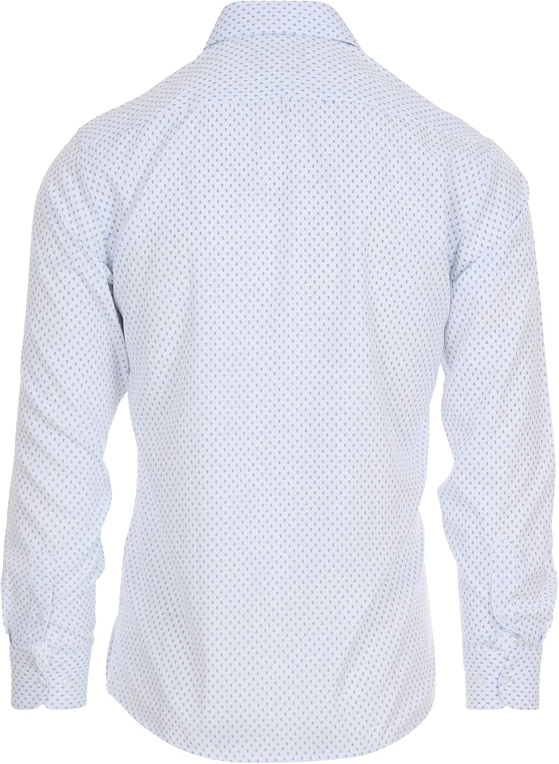 image:imageNautica Regular Fit Long Sleeve Button Down Dress Shirts for Men Wrinkle Free Long Sleeve Shirt Mens Formal 4Way StretchBlue Anchor