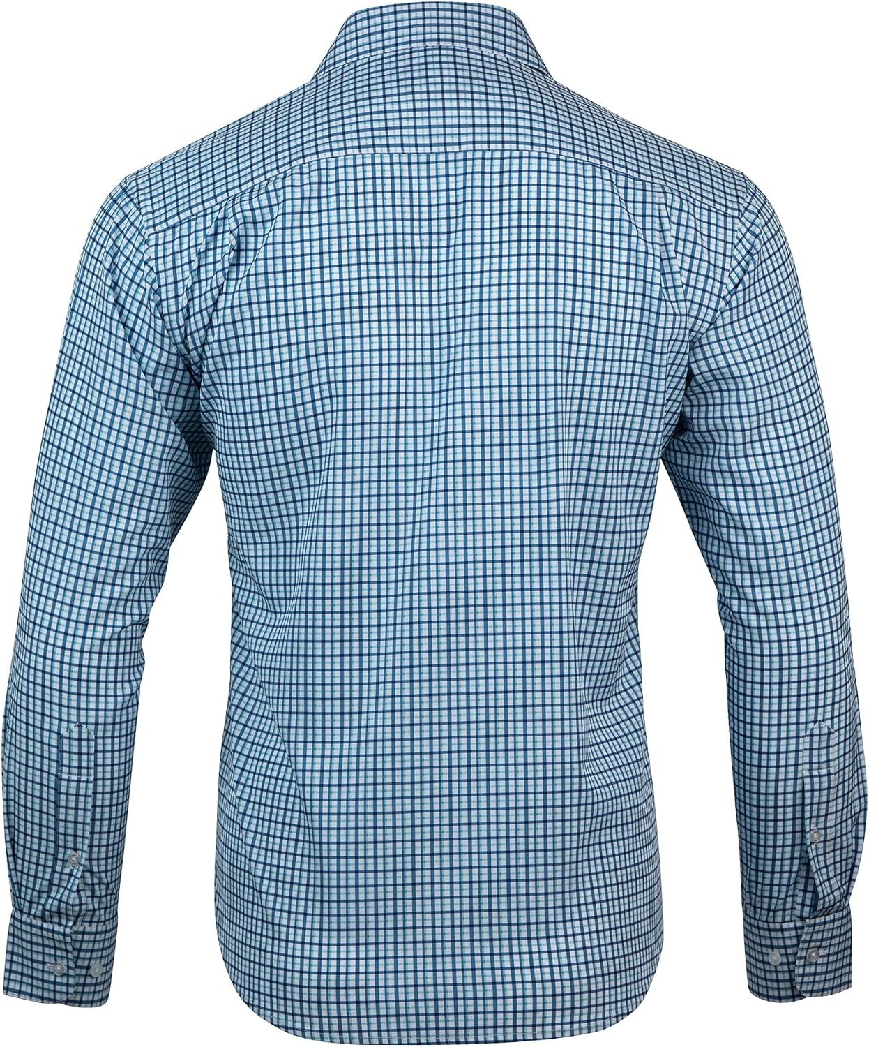 image:imageNautica Regular Fit Long Sleeve Button Down Dress Shirts for Men Wrinkle Free Long Sleeve Shirt Mens Formal 4Way StretchBlue Green Plaid
