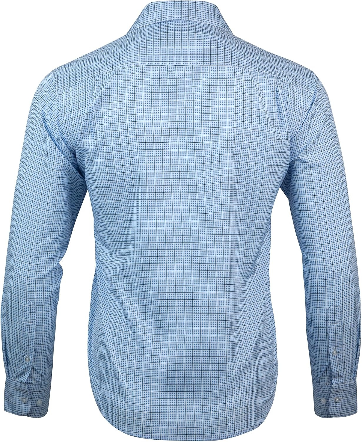image:imageNautica Regular Fit Long Sleeve Button Down Dress Shirts for Men Wrinkle Free Long Sleeve Shirt Mens Formal 4Way StretchBlue Multi Plaid