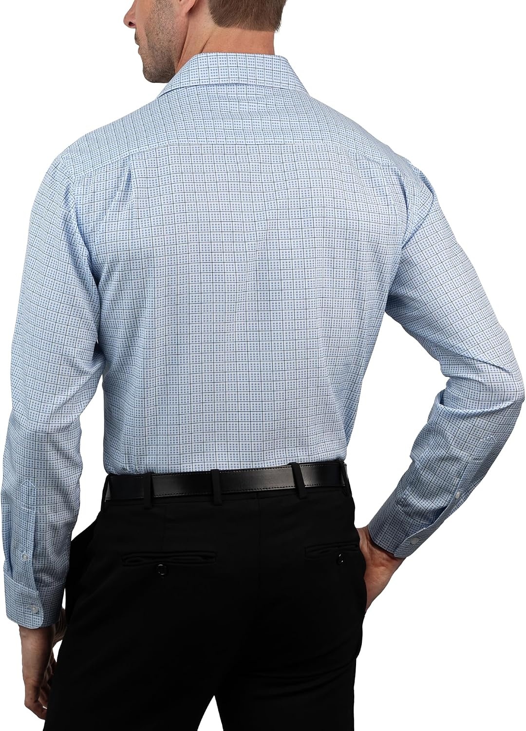 image:imageNautica Regular Fit Long Sleeve Button Down Dress Shirts for Men Wrinkle Free Long Sleeve Shirt Mens Formal 4Way StretchBlue Multi Plaid