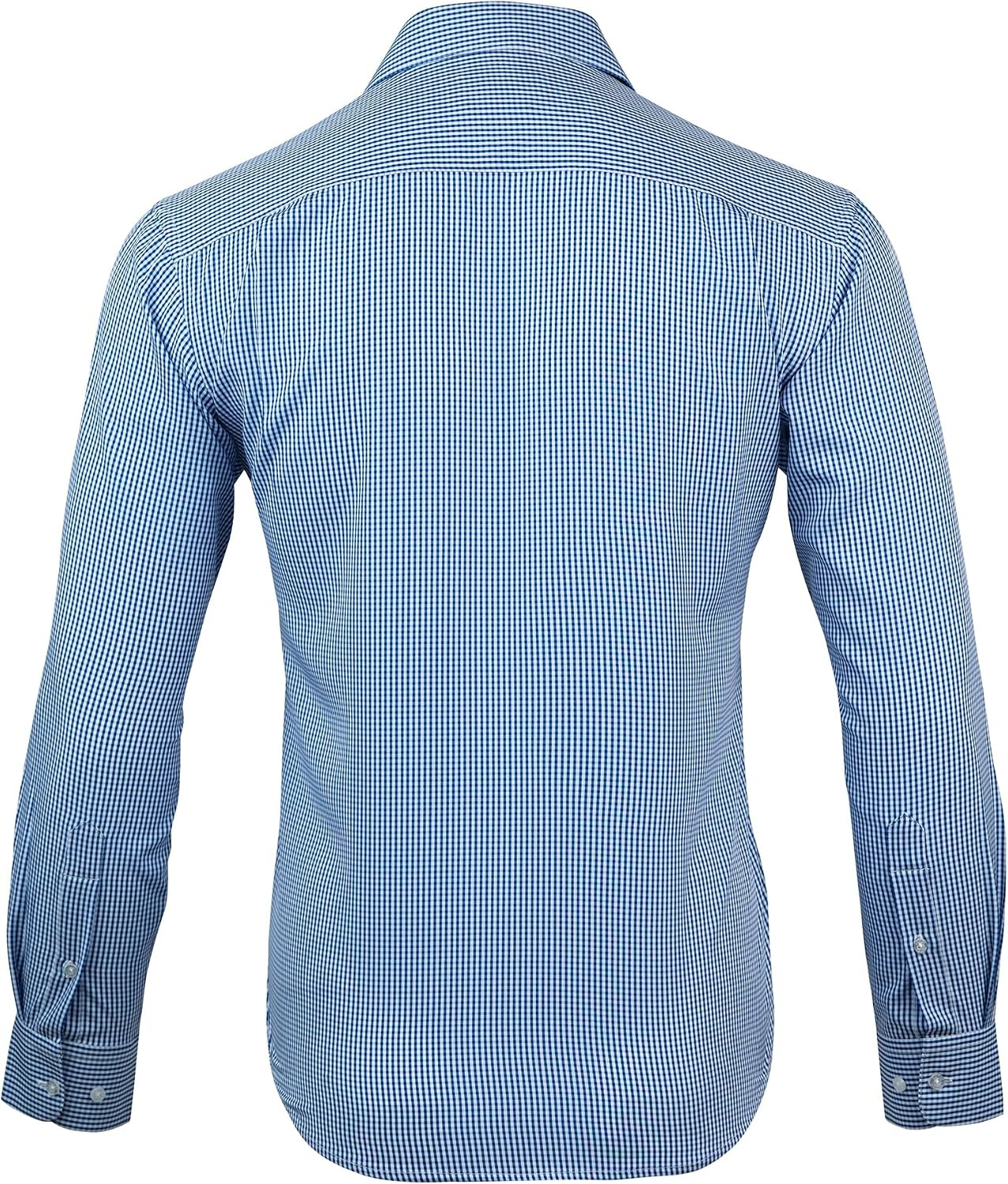 image:imageNautica Regular Fit Long Sleeve Button Down Dress Shirts for Men Wrinkle Free Long Sleeve Shirt Mens Formal 4Way StretchBlue Plaid