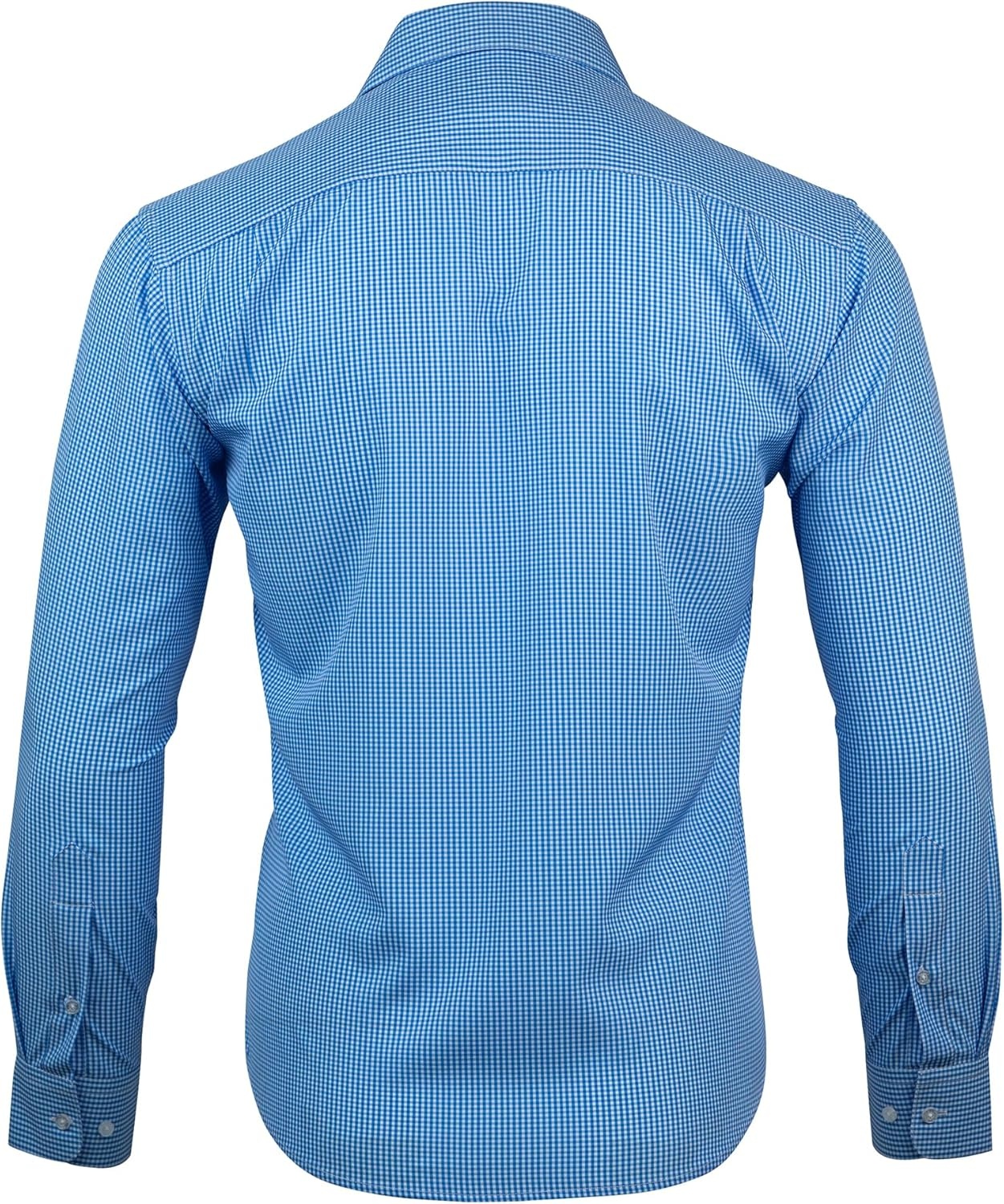 image:imageNautica Regular Fit Long Sleeve Button Down Dress Shirts for Men Wrinkle Free Long Sleeve Shirt Mens Formal 4Way StretchLight Blue Check