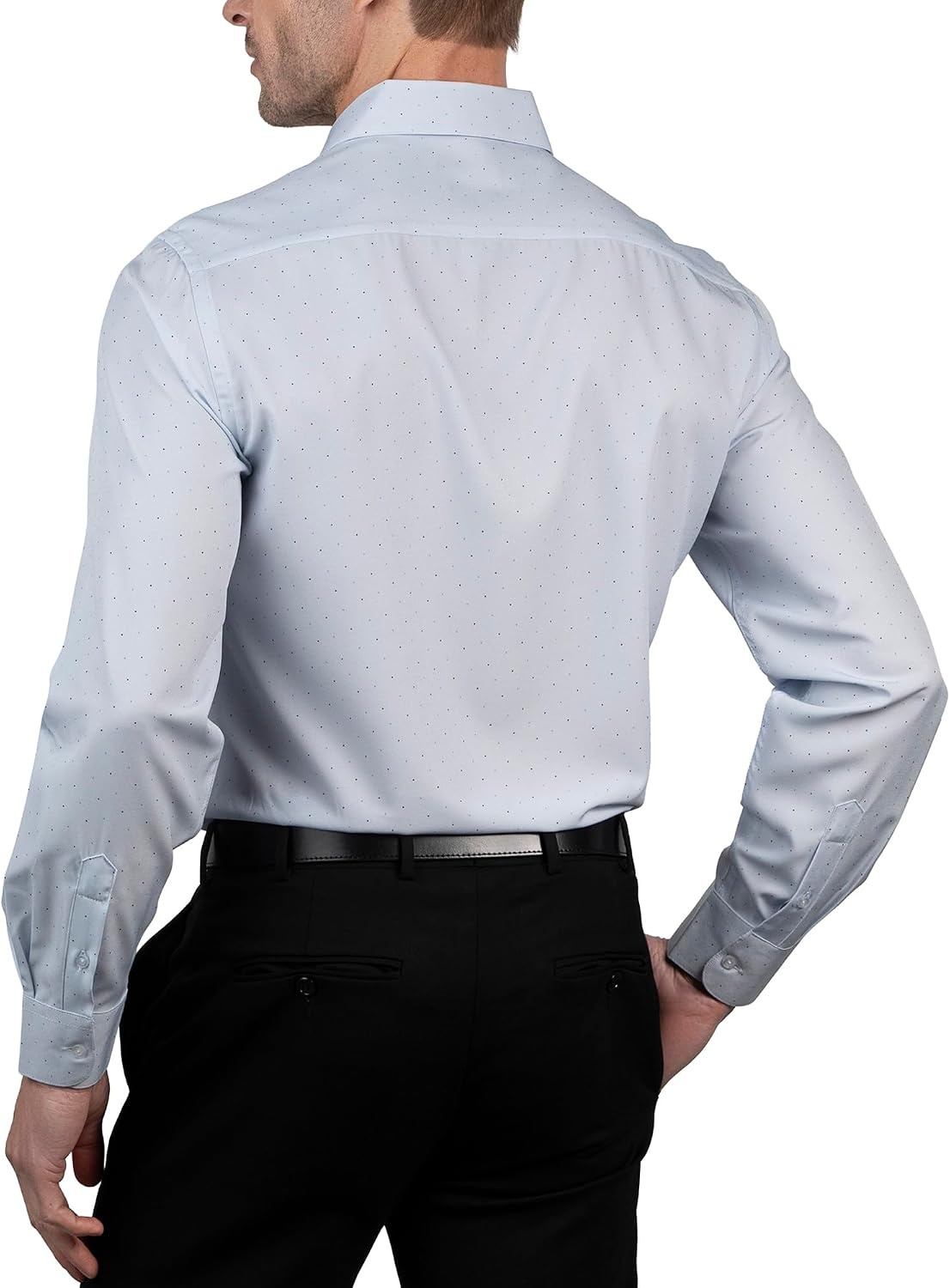 image:imageNautica Regular Fit Long Sleeve Button Down Dress Shirts for Men Wrinkle Free Long Sleeve Shirt Mens Formal 4Way StretchNavy Light Blue Dot