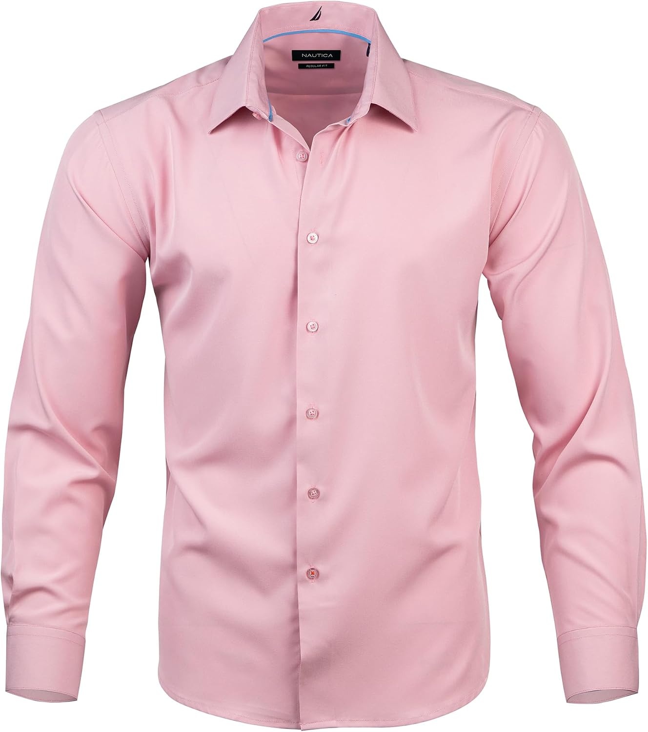 image:imageNautica Regular Fit Long Sleeve Button Down Dress Shirts for Men Wrinkle Free Long Sleeve Shirt Mens Formal 4Way StretchPink
