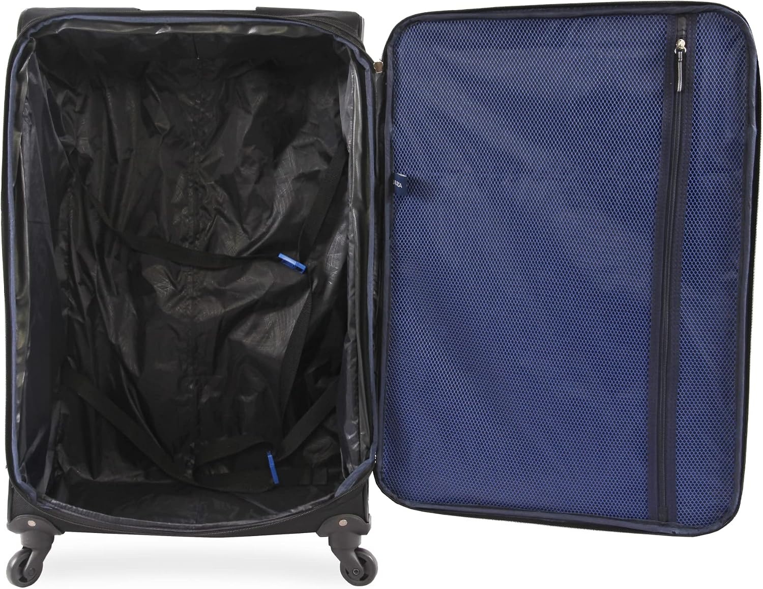 image:imageNautica Seascape Collection 4pc Softside Luggage Set BlackBlueBLACK BLUE