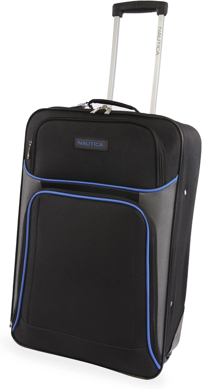 image:imageNautica Seascape Collection 4pc Softside Luggage Set BlackBlueBLACK BLUE