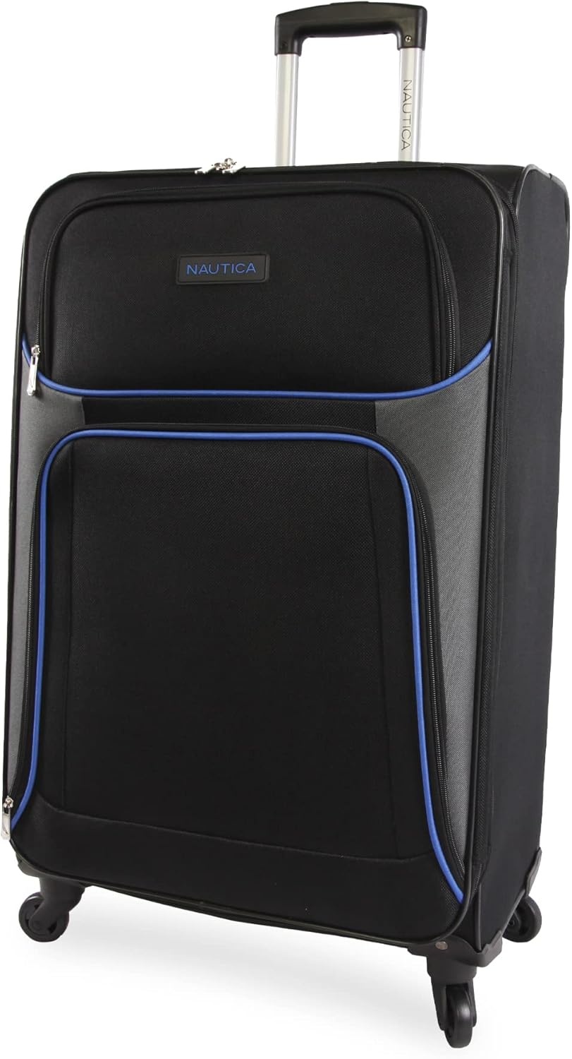 image:imageNautica Seascape Collection 4pc Softside Luggage Set BlackBlueBLACK BLUE