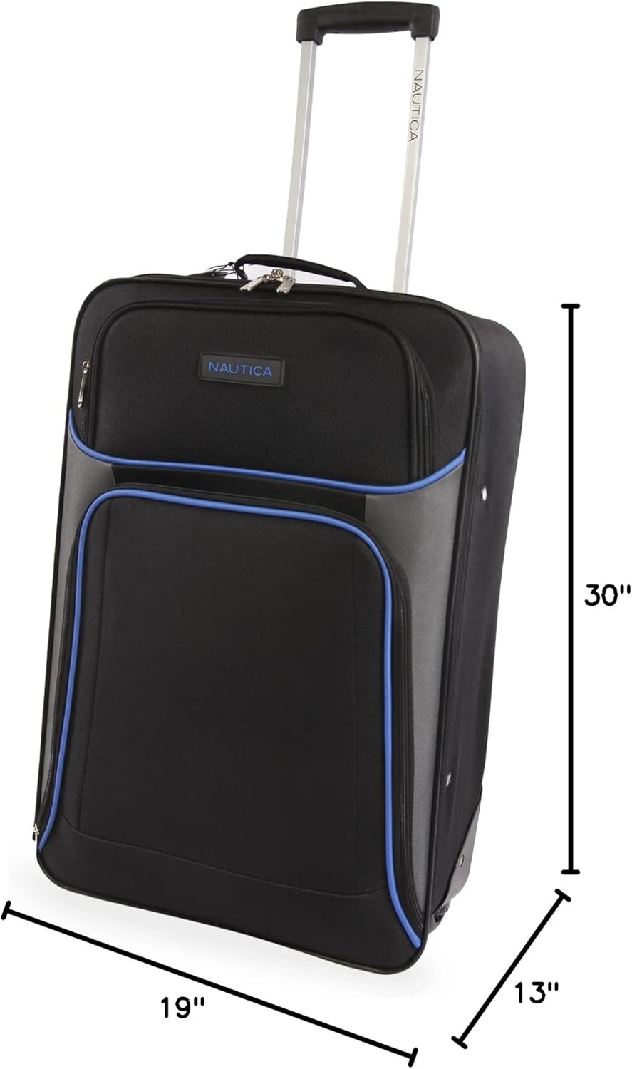 image:imageNautica Seascape Collection 4pc Softside Luggage Set BlackBlueBLACK BLUE