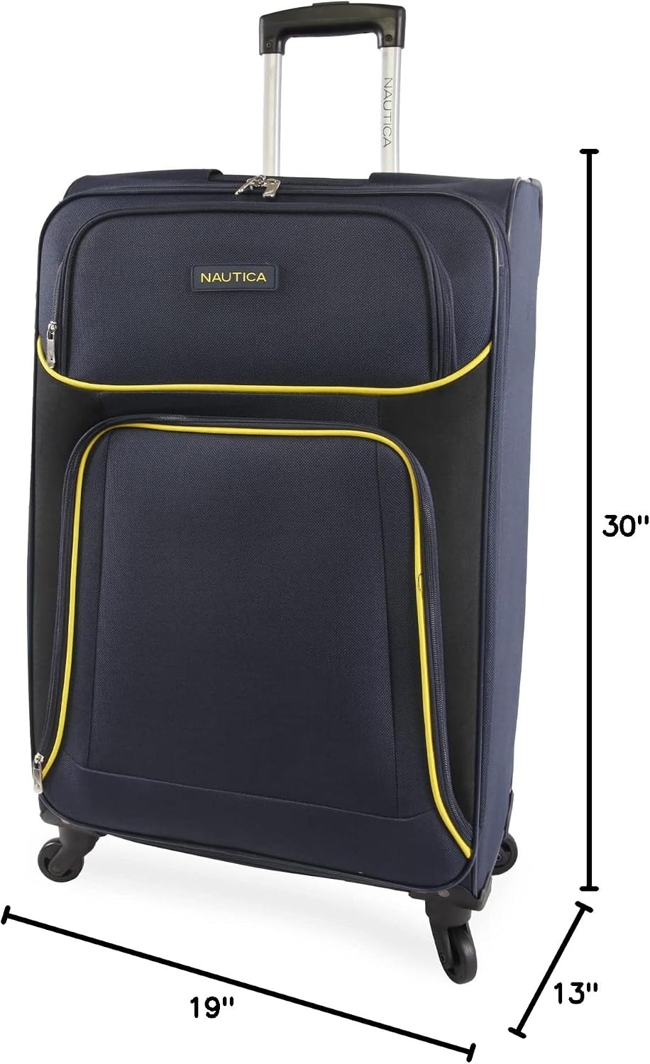 image:imageNautica Seascape Collection 4pc Softside Luggage Set BlackBlueNavyYellow