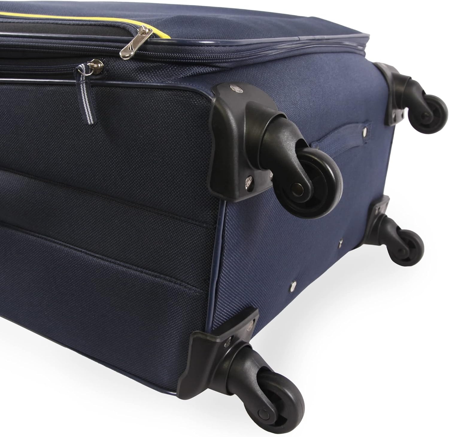 image:imageNautica Seascape Collection 4pc Softside Luggage Set BlackBlueNavyYellow