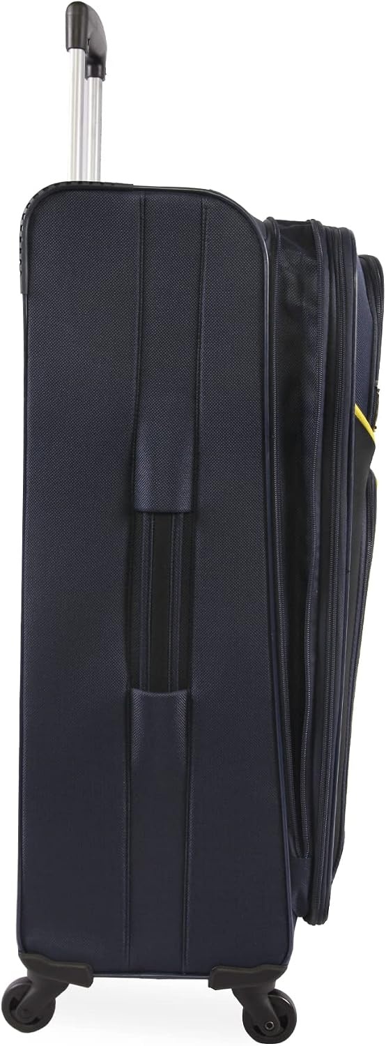 image:imageNautica Seascape Collection 4pc Softside Luggage Set BlackBlueNavyYellow