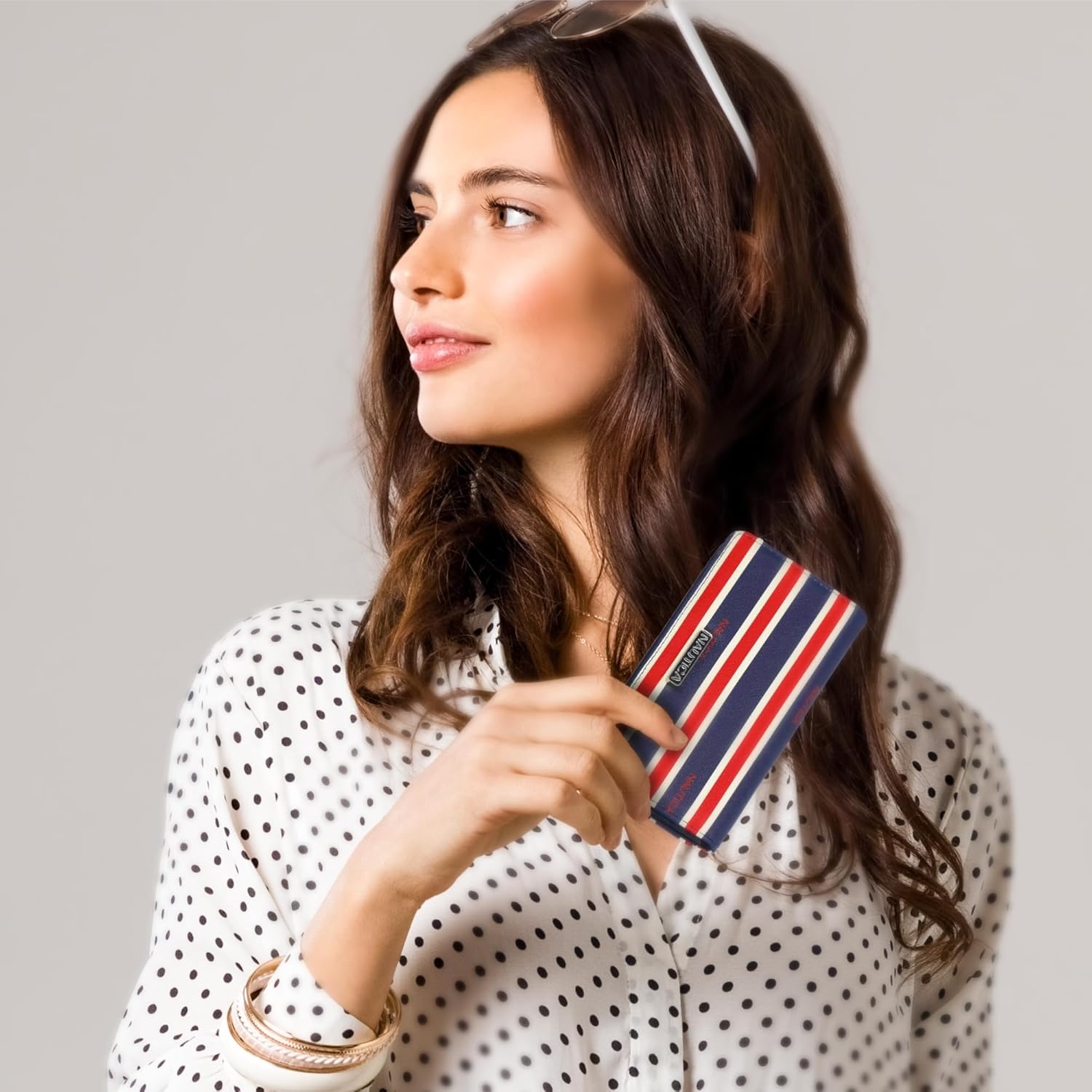 image:imageNautica Seaside Slim Womens Wallet RFID Blocking Credit Card Holder Coin Purse Checkbook Organizer Clutch Small Vegan Leather Wallet for Travel IndigoBlack