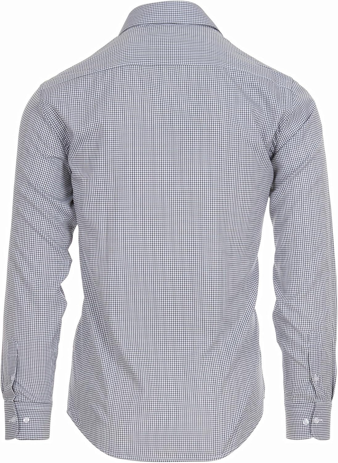image:imageNautica Slim Fit Mens Dress Shirts Long Sleeve Performance Polyester Fabric Wrinkle Free 4Way StretchBlack Check