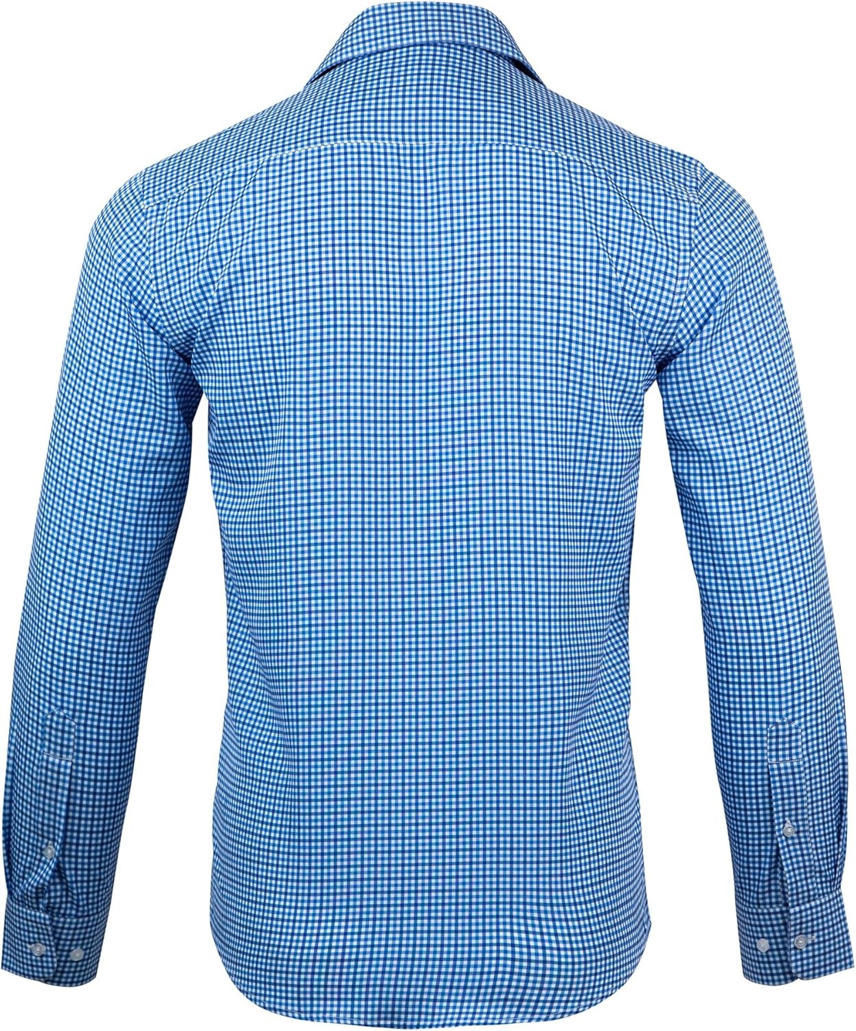 image:imageNautica Slim Fit Mens Dress Shirts Long Sleeve Performance Polyester Fabric Wrinkle Free 4Way StretchClassic Blue Plaid