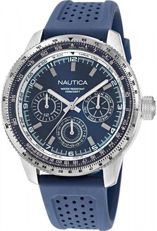 image:imageNautica Sporty Mens WatchBlueBlueSilver