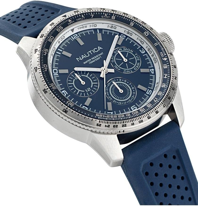 image:imageNautica Sporty Mens WatchBlueBlueSilver