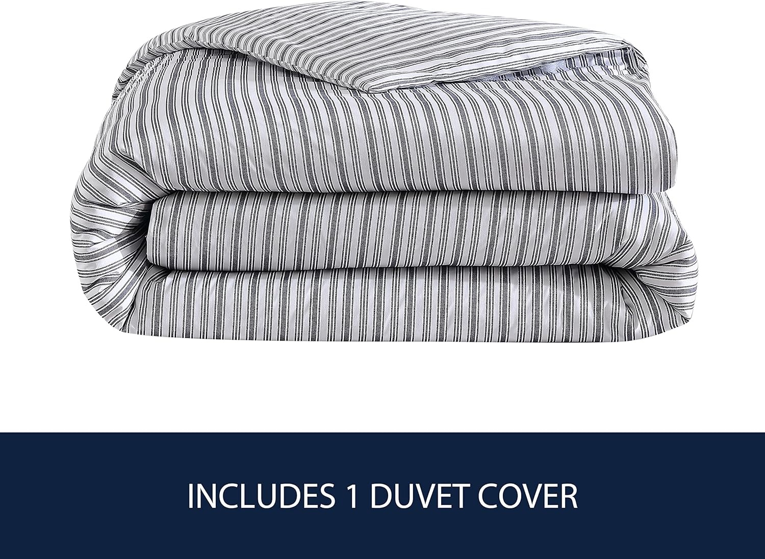 image:imageNautica Twin Duvet Cover Cotton Reversible Bedding with Button Closure Casual Home Dcor for All Seasons Coleridge Stripe Charcoal TwinColeridge Stripe Charcoal