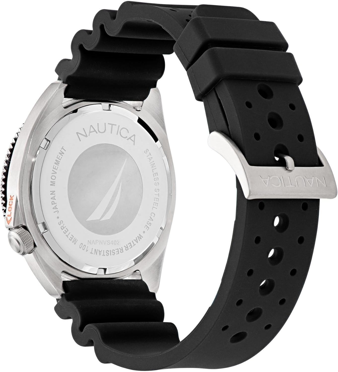 image:imageNautica Vintage Mens WatchBlackOrangeSilver