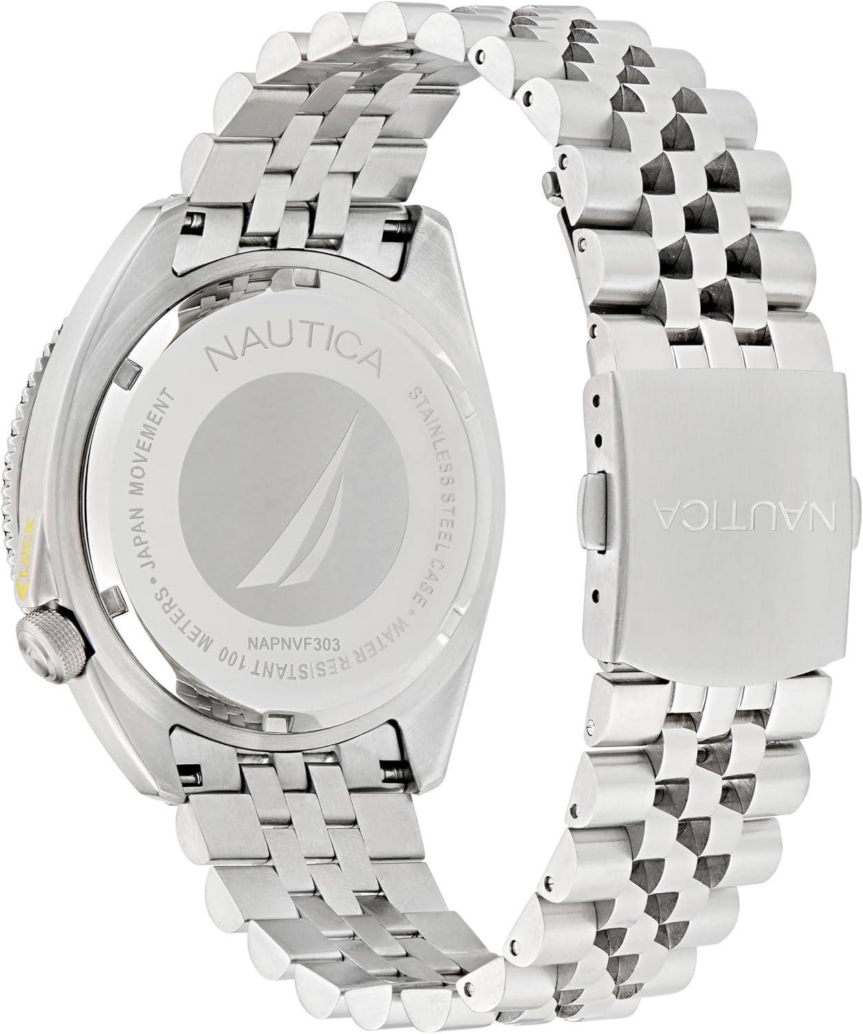 image:imageNautica Vintage Mens WatchSilverBlack SiliconeBlack