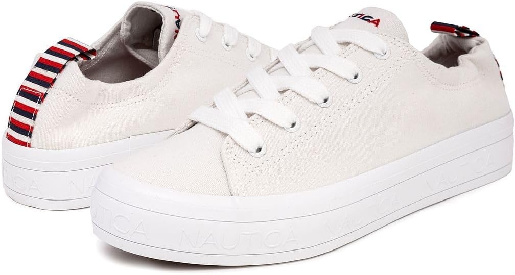 image:imageNautica Women Fashion Sneaker LaceUp Tennis Casual Shoes for LadiesAsariawhite