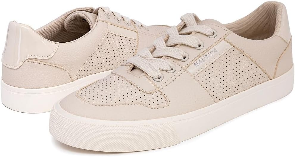 image:imageNautica Women Fashion Sneaker LaceUp Tennis Casual Shoes for LadiesCreamivywood