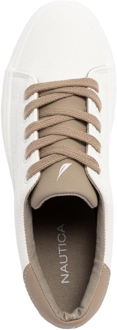 image:imageNautica Women Fashion Sneaker LaceUp Tennis Casual Shoes for LadiesKildatewhite Taupe