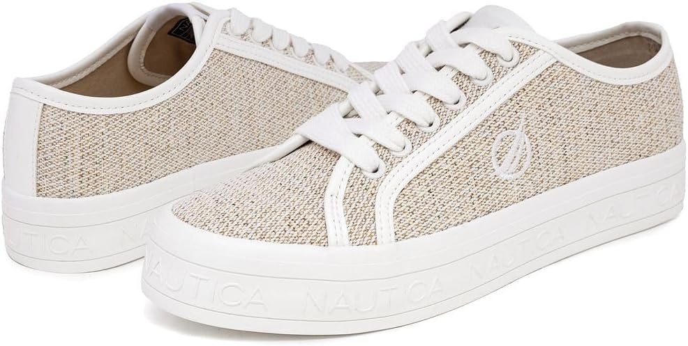 image:imageNautica Women Fashion Sneaker LaceUp Tennis Casual Shoes for LadiesLight Sand