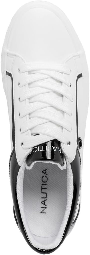 image:imageNautica Women Fashion Sneaker LaceUp Tennis Casual Shoes for LadiesWhite Blackosmanthus