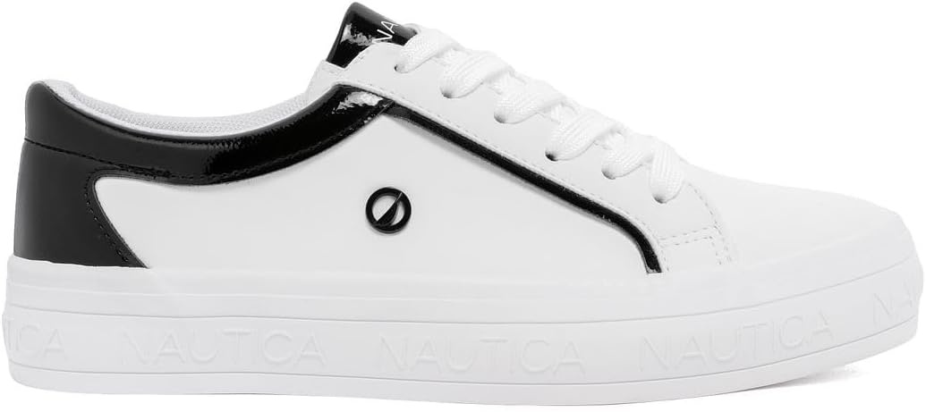 image:imageNautica Women Fashion Sneaker LaceUp Tennis Casual Shoes for LadiesWhite Blackosmanthus