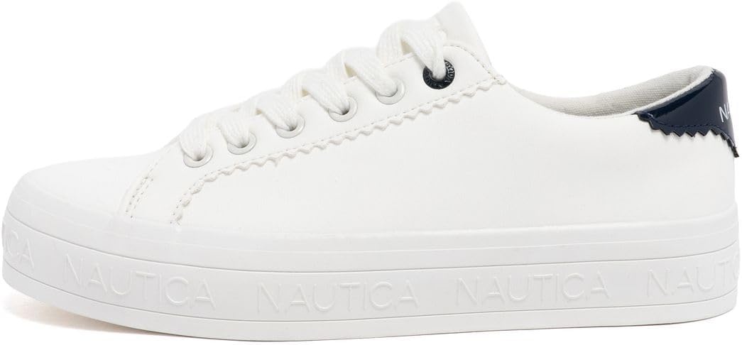 image:imageNautica Women Fashion Sneaker LaceUp Tennis Casual Shoes for LadiesWhite Navy Ilex
