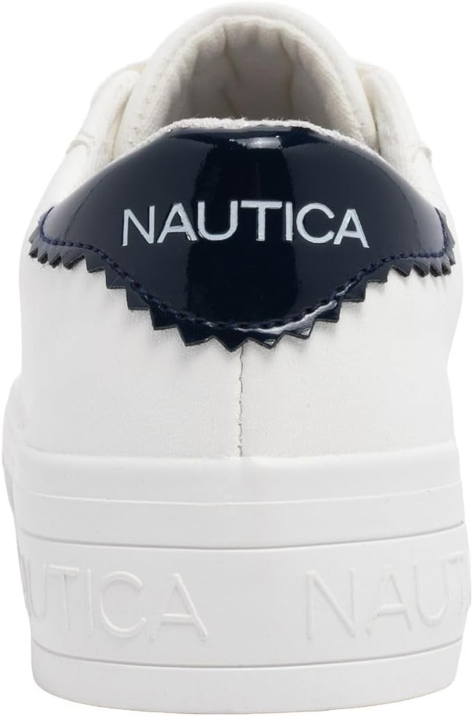 image:imageNautica Women Fashion Sneaker LaceUp Tennis Casual Shoes for LadiesWhite Navy Ilex