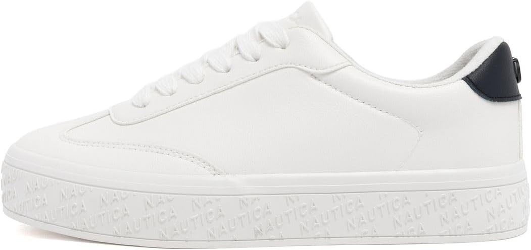 image:imageNautica Women Fashion Sneaker LaceUp Tennis Casual Shoes for LadiesWhite Navyagene