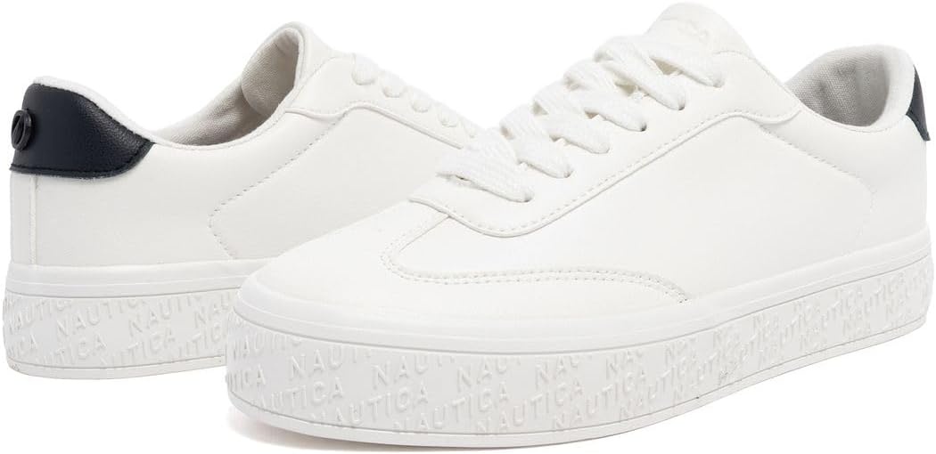 image:imageNautica Women Fashion Sneaker LaceUp Tennis Casual Shoes for LadiesWhite Navyagene