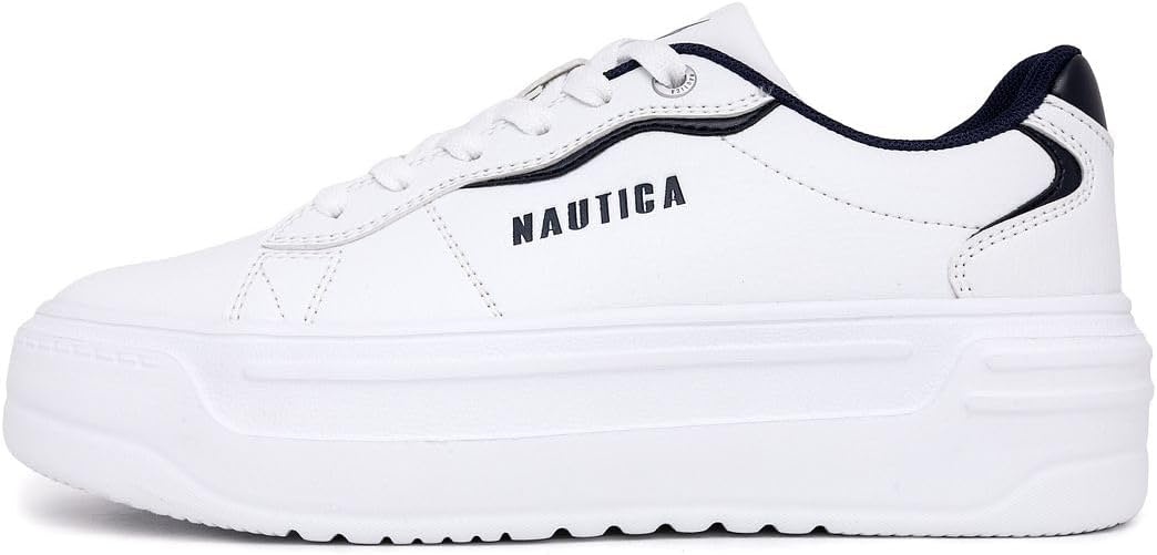 image:imageNautica Women Fashion Sneaker LaceUp Tennis Casual Shoes for LadiesWhite Navyhycrest