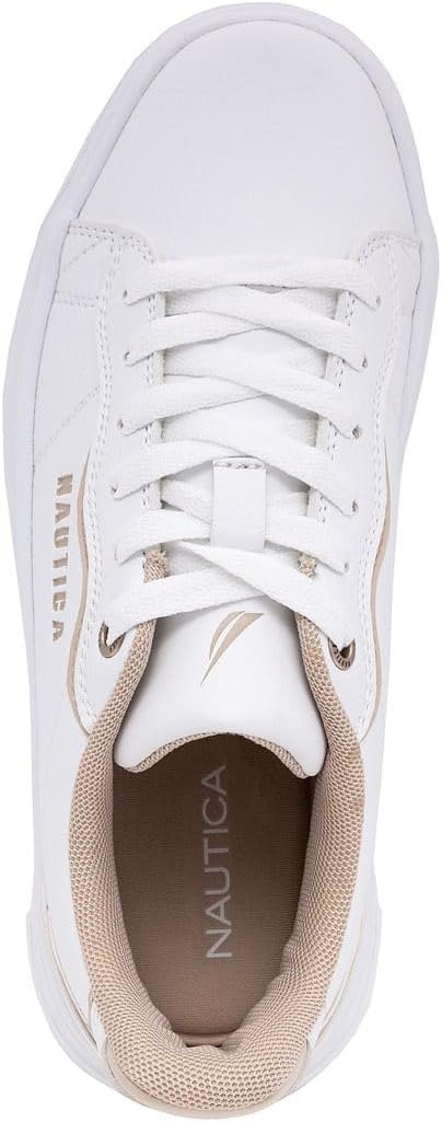 image:imageNautica Women Fashion Sneaker LaceUp Tennis Casual Shoes for LadiesWhite Sandhycrest