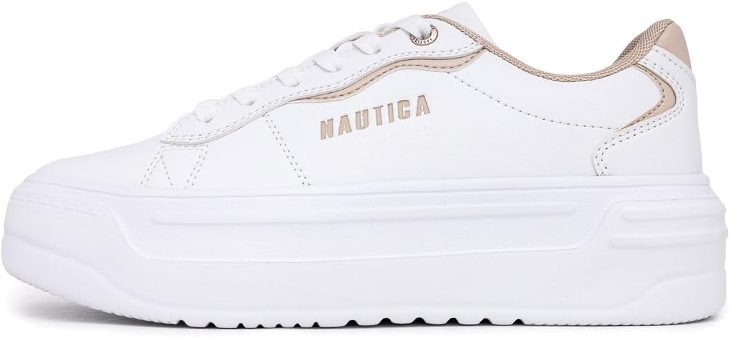 image:imageNautica Women Fashion Sneaker LaceUp Tennis Casual Shoes for LadiesWhite Sandhycrest