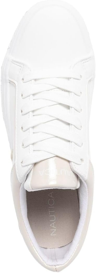 image:imageNautica Women Fashion Sneaker LaceUp Tennis Casual Shoes for LadiesWhite Sandosmanthus
