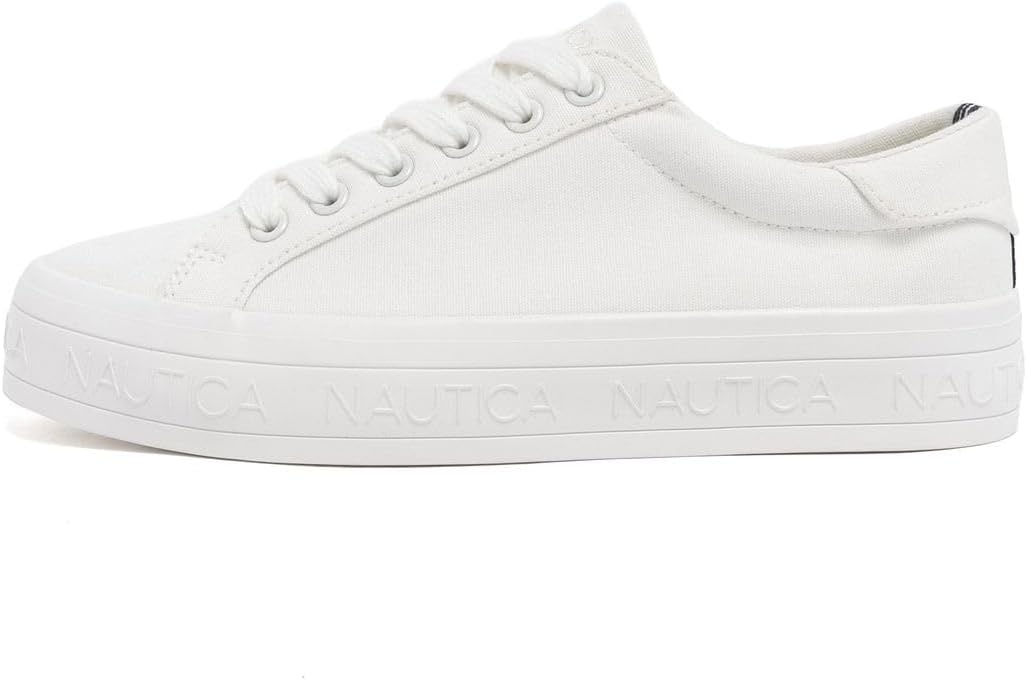 image:imageNautica Women Fashion Sneaker LaceUp Tennis Casual Shoes for LadiesWhite Sunshine