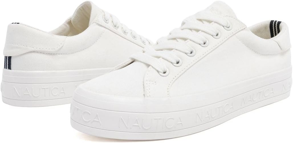 image:imageNautica Women Fashion Sneaker LaceUp Tennis Casual Shoes for LadiesWhite Sunshine