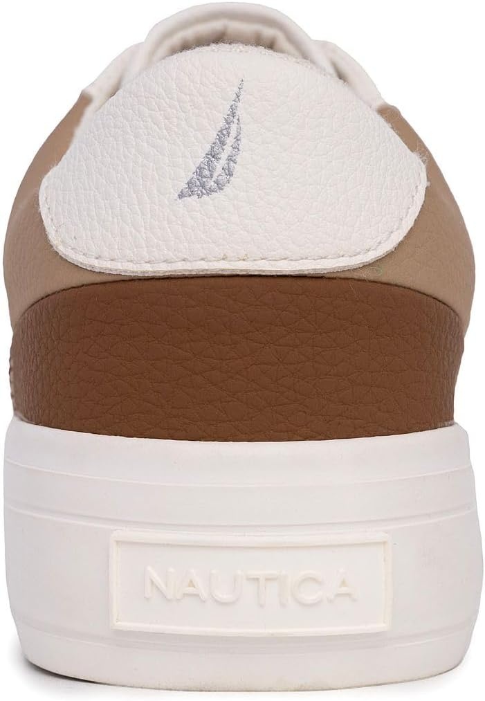 image:imageNautica Women Fashion Sneaker LaceUp Tennis Casual Shoes for LadiesWhite Taupe