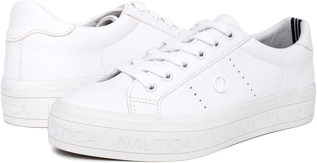 image:imageNautica Women Fashion Sneaker LaceUp Tennis Casual Shoes for LadiesWinafredwhiteWhite