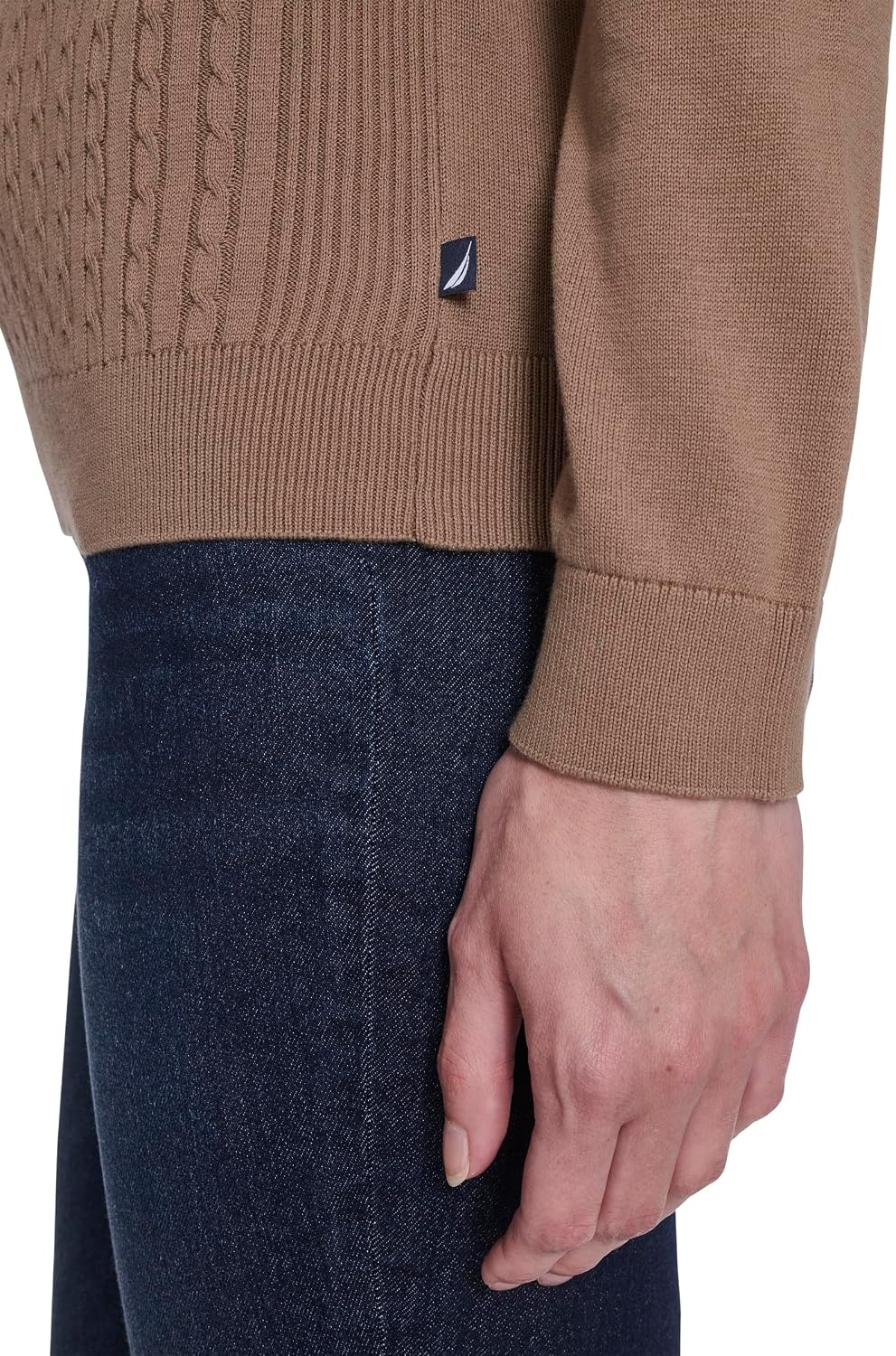 image:imageNautica Womens 14 Zip Mockneck Cable SweaterBarley