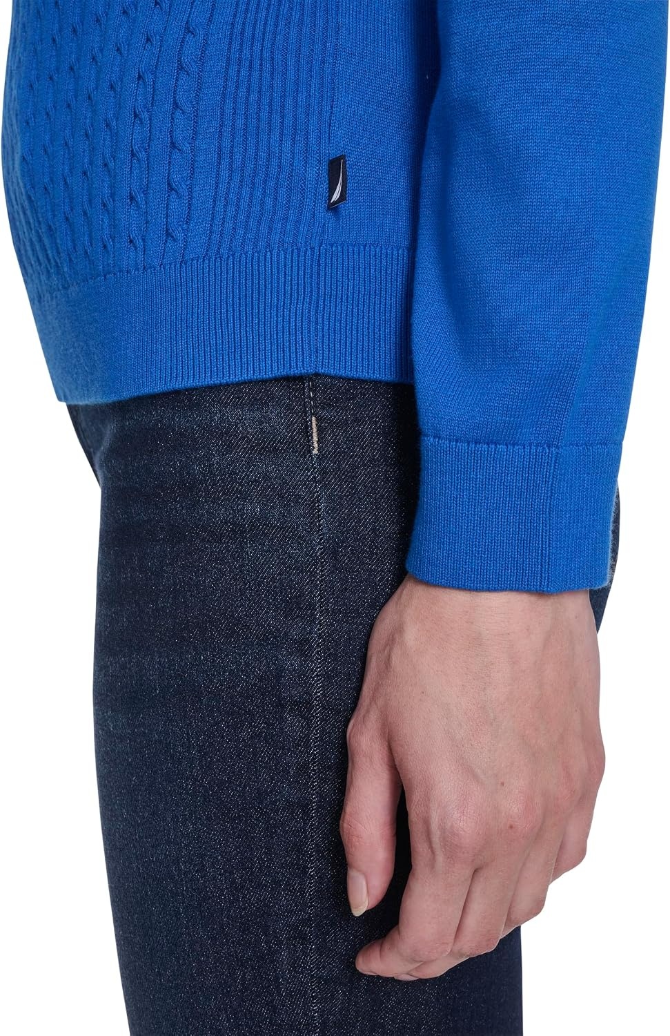 image:imageNautica Womens 14 Zip Mockneck Cable SweaterCerulean
