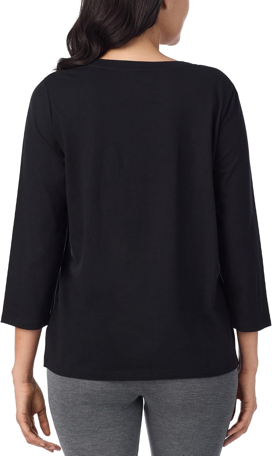 image:imageNautica Womens 34 Sleeve Sleep Shirt Lightweight Breathable Pajama Top Cotton Knit Jersey Crewneck Sleepwear Loungewear2 Pack BlackHeather Pink