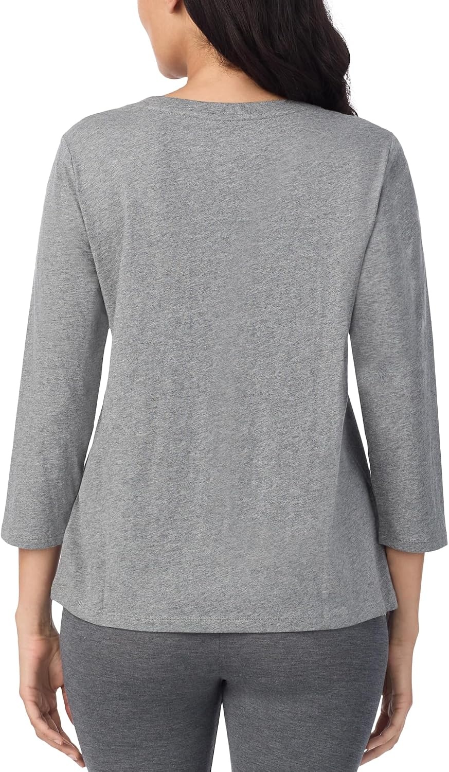 image:imageNautica Womens 34 Sleeve Sleep Shirt Lightweight Breathable Pajama Top Cotton Knit Jersey Crewneck Sleepwear LoungewearHeather Grey