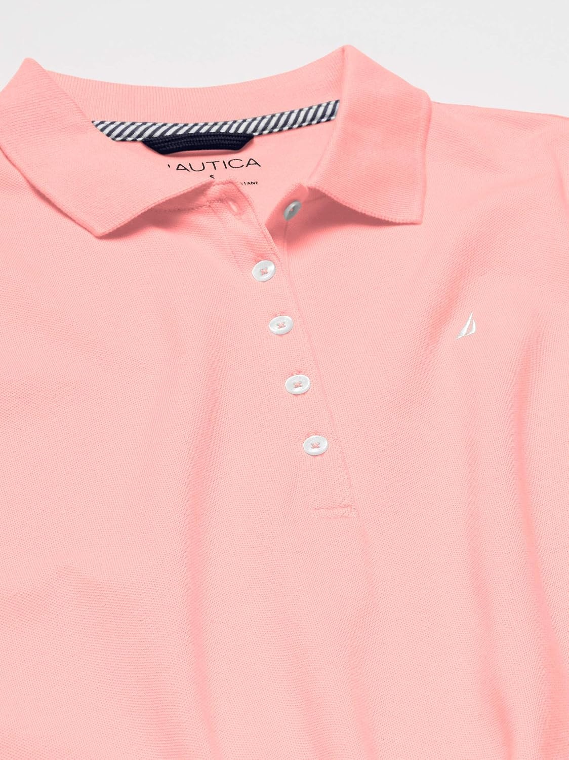 image:imageNautica Womens 5Button Short Sleeve Breathable 100 Cotton Polo ShirtAloha Pink