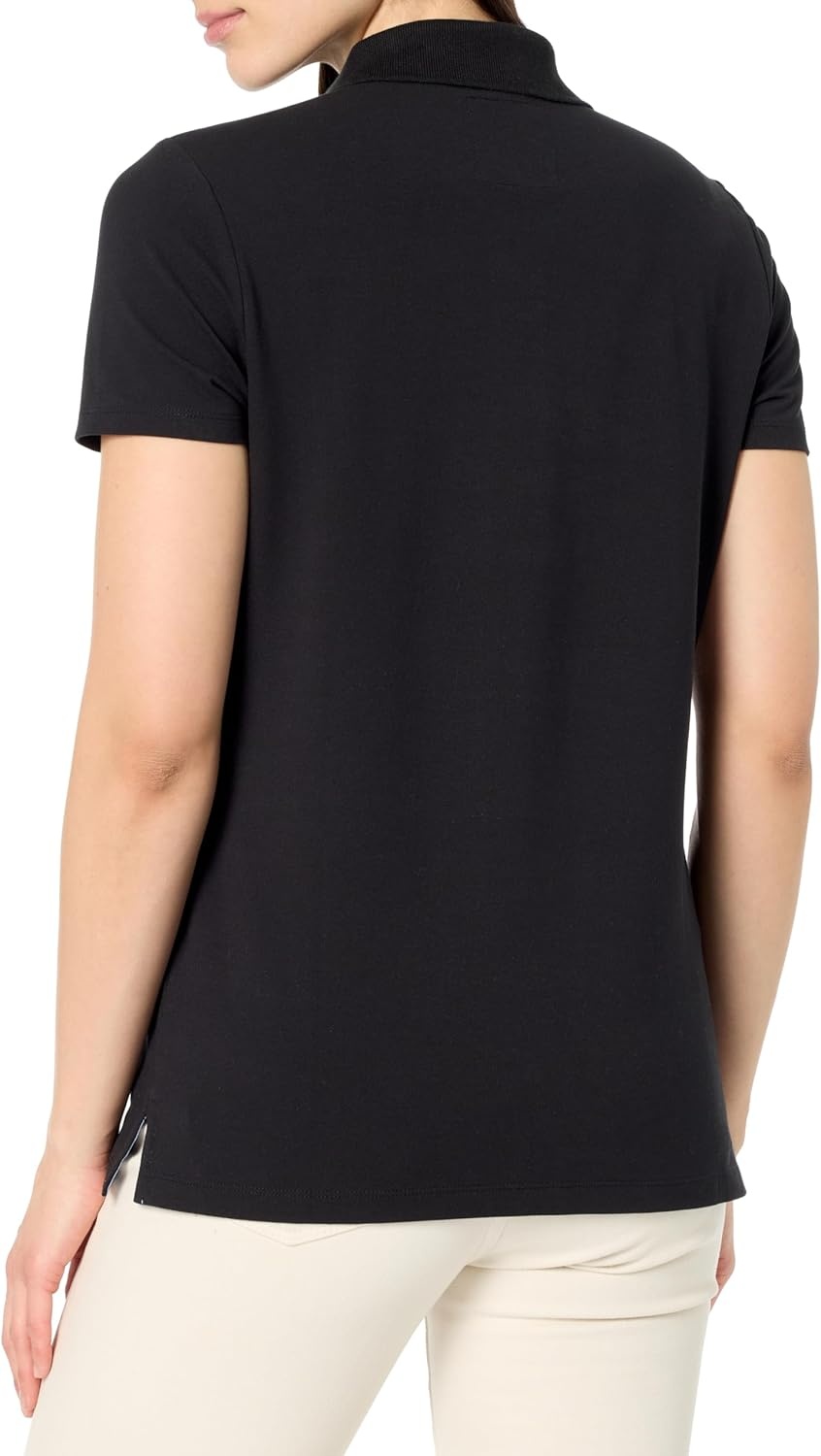 image:imageNautica Womens 5Button Short Sleeve Breathable 100 Cotton Polo ShirtBlack